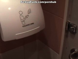 Two Brunette Sucks Dick In The Toilet Cafe