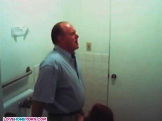 Older Guy Getting Blowjob By Teen Girl On Toilet