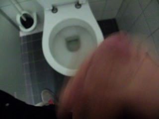 Guy Jerk Off And Cum In Public Toilet