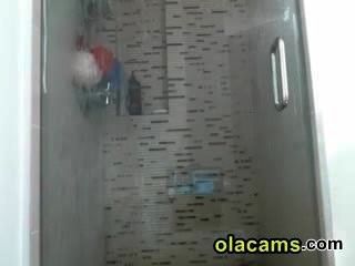 Brunette Teen Toying Pussy On Shower Webcam